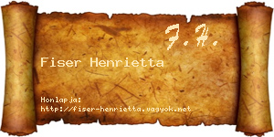 Fiser Henrietta névjegykártya